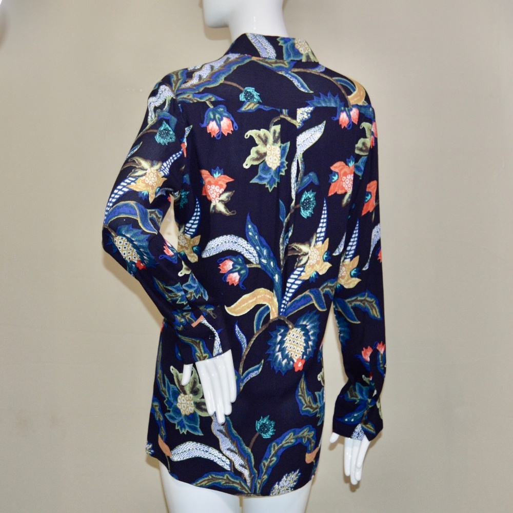 Maje Navy Rimbaud Baroque Print Blouse – Size S – NWT - Picture 11 of 14